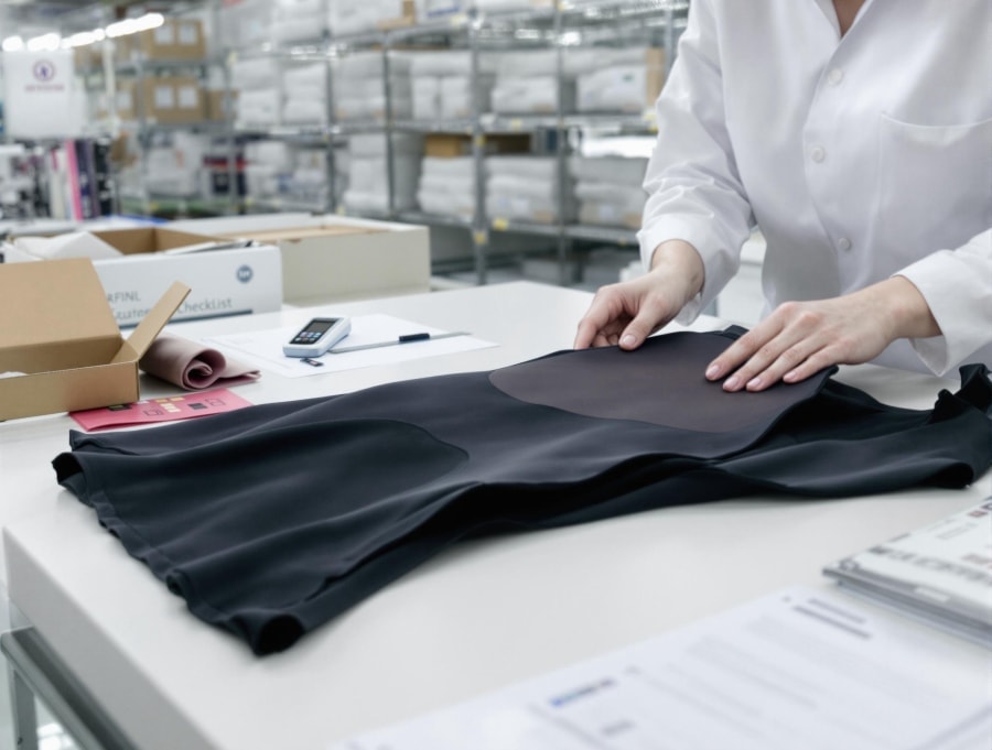 Inspectie van zwarte, gesneden shapeweardelen vóór verwerking